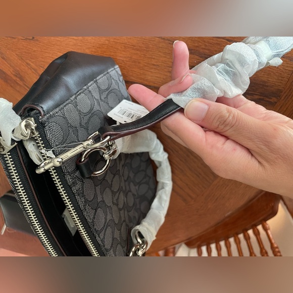 Coach F36719 Mini Christie Carryall with Pleats in Silver/Black Smoke/Black - Picture 7 of 14